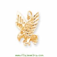 10k Solid Diamond-cut Eagle Charm