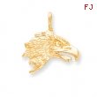 10k Solid Diamond-cut Eagle Head Charm