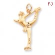 10k Solid Diamond-cut Figure Skater Charm