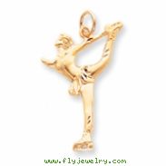 10k Solid Diamond-cut Figure Skater Charm