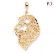 10k Solid Diamond-cut Lions Head Charm