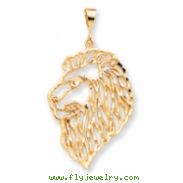 10k Solid Diamond-cut Lions Head Charm