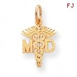 10k Solid Doctor of Medicine MD Charm