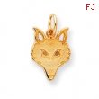 10k Solid Flat Back Small Fox Head Charm
