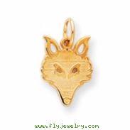 10k Solid Flat Back Small Fox Head Charm