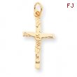 10k Solid Polished Crucifix Pendant