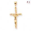 10k Solid Polished Crucifix Pendant