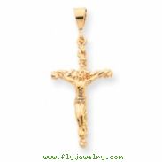 10k Solid Polished Crucifix Pendant