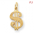 10k Solid Polished Dollar Sign Charm