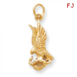 10k Solid Polished Eagle with Serpent Charm