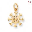 10k Solid Polished Snowflake Charm