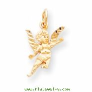 10k Solid Satin Angel Charm