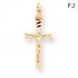 10k Solid Satin Polished Cross Charm