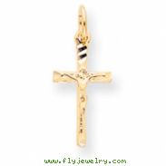 10k Solid Satin Polished Cross Charm