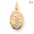 10k Solid Satin Polished St. Christopher Pendant