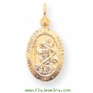 10k Solid Satin Polished St. Christopher Pendant