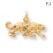 10k Solid Satin Small Leopard Charm