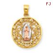 10k Two-tone Our Lady of Guadalupe Pendant