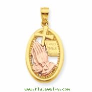 10k Two-tone Praying Hands Pendant