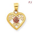 10k Two-tone Small Heart Charm