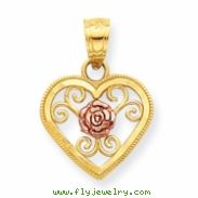 10k Two-tone Small Heart Charm