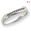 10k White Gold .12ct Diamond Trio Mens Wedding Band ring