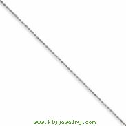 10k White Gold 1.2mm Machine Made Diamond Cut Rope Chain