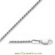 10K White Gold 1.5mm Diamond Cut Solid Rope Chain