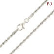 10K White Gold 1.8mm Diamond Cut Solid Rope Chain