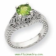 10k White Gold Diamond and Peridot Ring