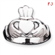 10k White Gold Polished Claddagh Ring