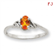 10k White Gold Polished Geniune Citrine Birthstone Ring