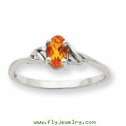 10k White Gold Polished Geniune Citrine Birthstone Ring