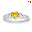 10k White Gold Polished Geniune Citrine Birthstone Ring