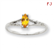 10k White Gold Polished Geniune Citrine Birthstone Ring