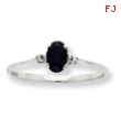 10k White Gold Polished Geniune Diamond & Sapphire Birthstone Ring