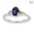 10k White Gold Polished Geniune Rhodolite Garnet Birthstone Ring