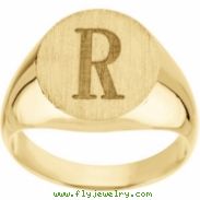 10K Yellow 14.00X12.00 MM Gents Signet Ring W/brush Fini