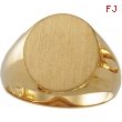 10K Yellow 16.00X14.00 MM Gents Signet Ring W/brush Fini