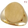 10K Yellow 18.00X16.00 MM Gents Signet Ring W/brush Fini