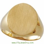 10K Yellow 18.00X16.00 MM Gents Signet Ring W/brush Fini