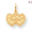 10k YOU & ME FOREVER HEART CHARM