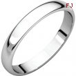 10kt White 03.00 mm Light Half Round Band