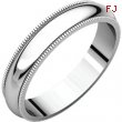 10kt White 04.00 mm Milgrain Band