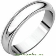 10kt White 04.00 mm Milgrain Band