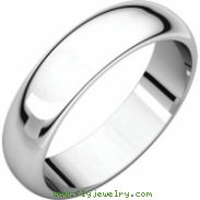 10kt White 05.00 mm Half Round Band