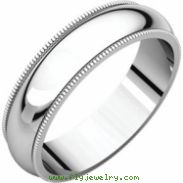 10kt White 05.00 mm Milgrain Band