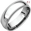 10kt White 06.00 mm Comfort Fit Double Milgrain Band