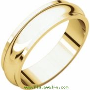 10kt Yellow 05.00 mm Half Round Edge Band