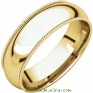 10kt Yellow 06.00 mm Comfort Fit Milgrain Band